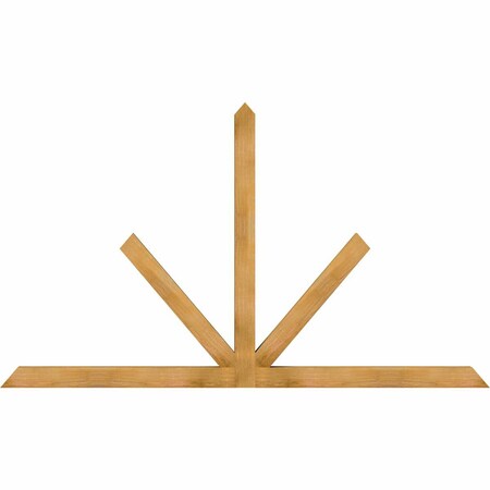 Ekena Millwork Saratoga Rough Sawn Timber Gable Bracket, Western Red Cedar, 96"W x 56"H x 4"D x 4"F, 14/12 Pitch GBW096X56X0404SAR00RWR